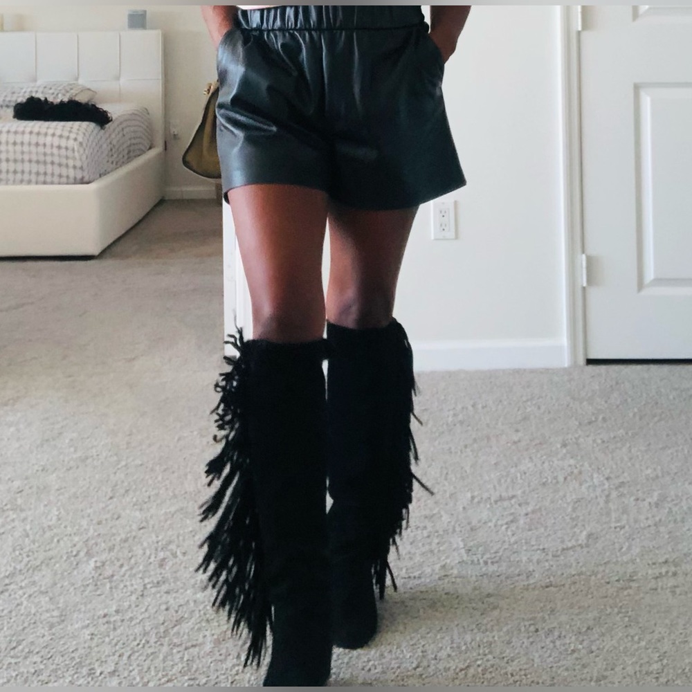 Suede Fringe Boots